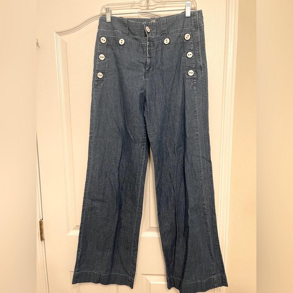 High Waist Denim Trousers